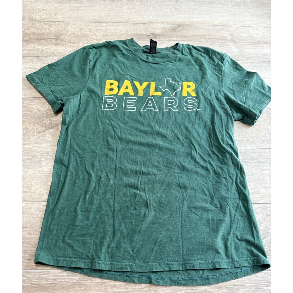 District VIP NCAA Baylor University Bears Green Gold Short Sleeve T Shirt Men L